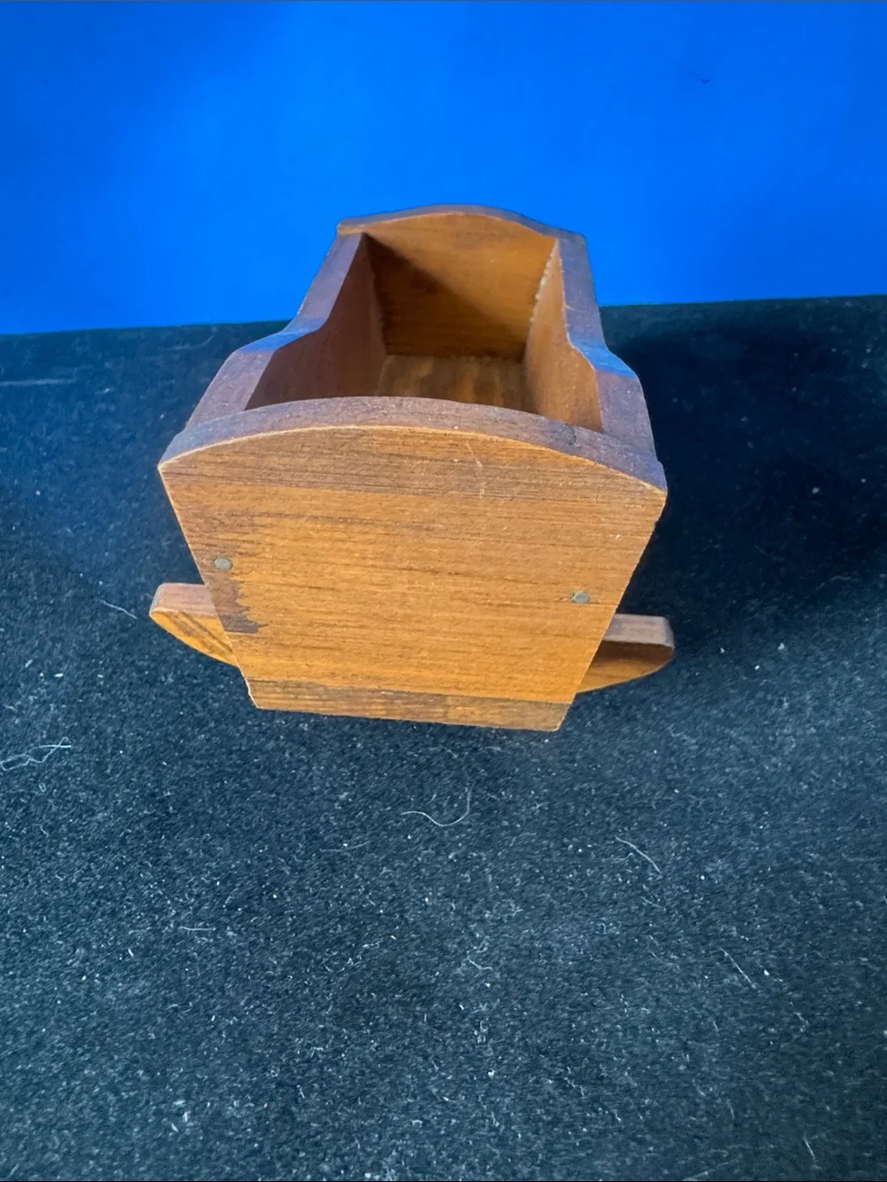 Vintage Classic Doll House Wooden Mini Cradle - Brown